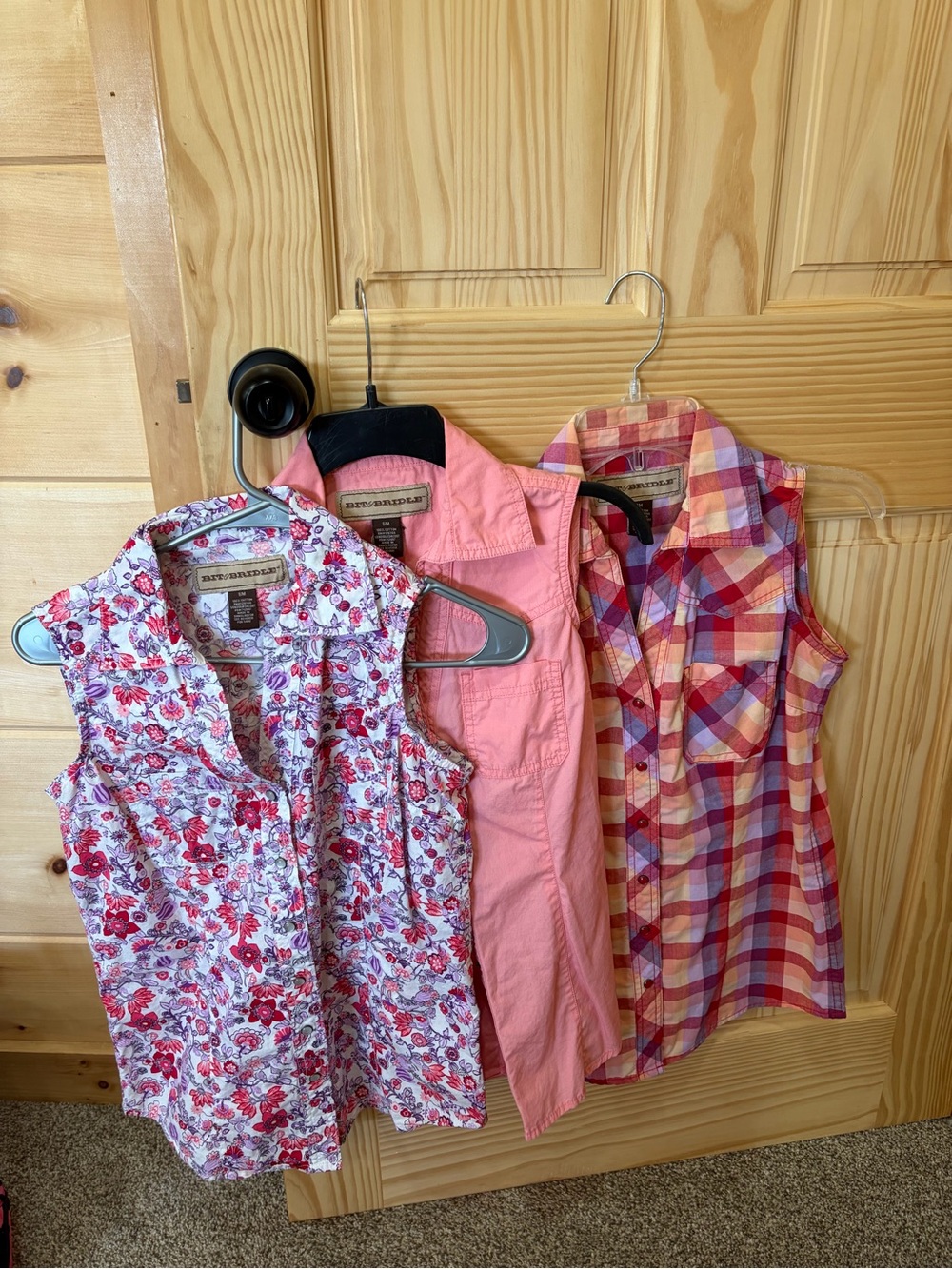 Gymboree Girls' Pink Floral & Plaid Sleeveless Shirts - 3-Pack